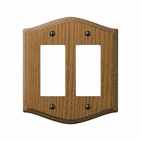 Amerelle Country Medium Brown 2 gang Oak Wood Rocker Wall Plate 701RR